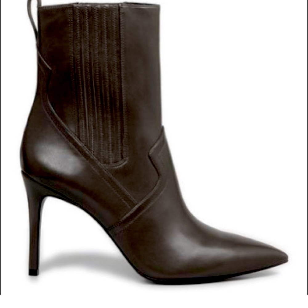 ALL SAINTS Black Leather Pointed Toe Boot Bootie 7.5 38.5 $270